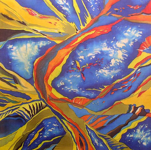 «Берег мечты», шелк, батик, 90х90, 2010г.