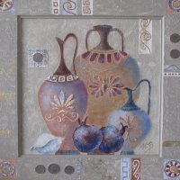 «Античная фантазия», оргалит, дерево, смешан.техн., 60х60, 2018г.