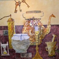 «Бабушкины вещи», холст, акрил, масло, 45х45, 2018г.