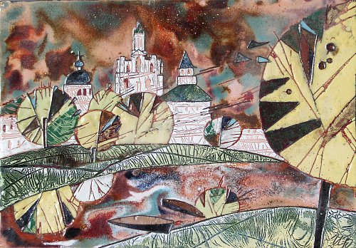 «Ярославль», медь, горячая эмаль, 25х33, 2009г.