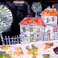 «Старое авто», медь, горячая эмаль, 15х30, 2005г.