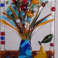 «Натюрморт», цв. стекло, фьюзинг, 30х20, 2013г.