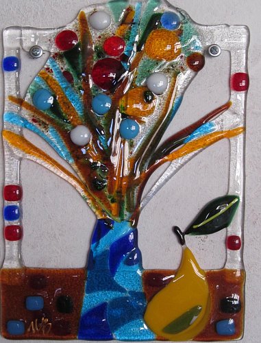 «Натюрморт», цв. стекло, фьюзинг, 30х20, 2013г.