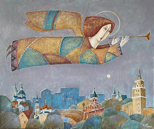 «Утро нового дня», холст, акрил, масло, 100х120, 2023г.