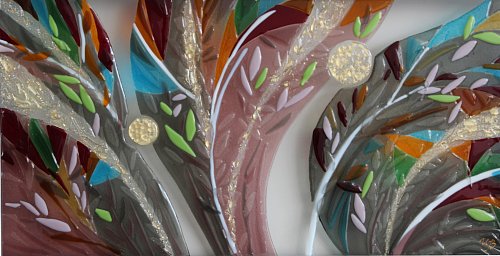 «Летний вечер», цв. стекло, фьюзинг, 45х87, 2013г.