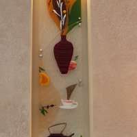 «Составной натюрморт в нише», цв. стекло, фьюзинг, 2010г.
