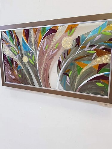 «Летний вечер», цв. стекло, фьюзинг, 45х87, 2013г.