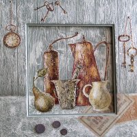 «Антикварные предметы», оргалит, дерево, 50х50, 2010г.